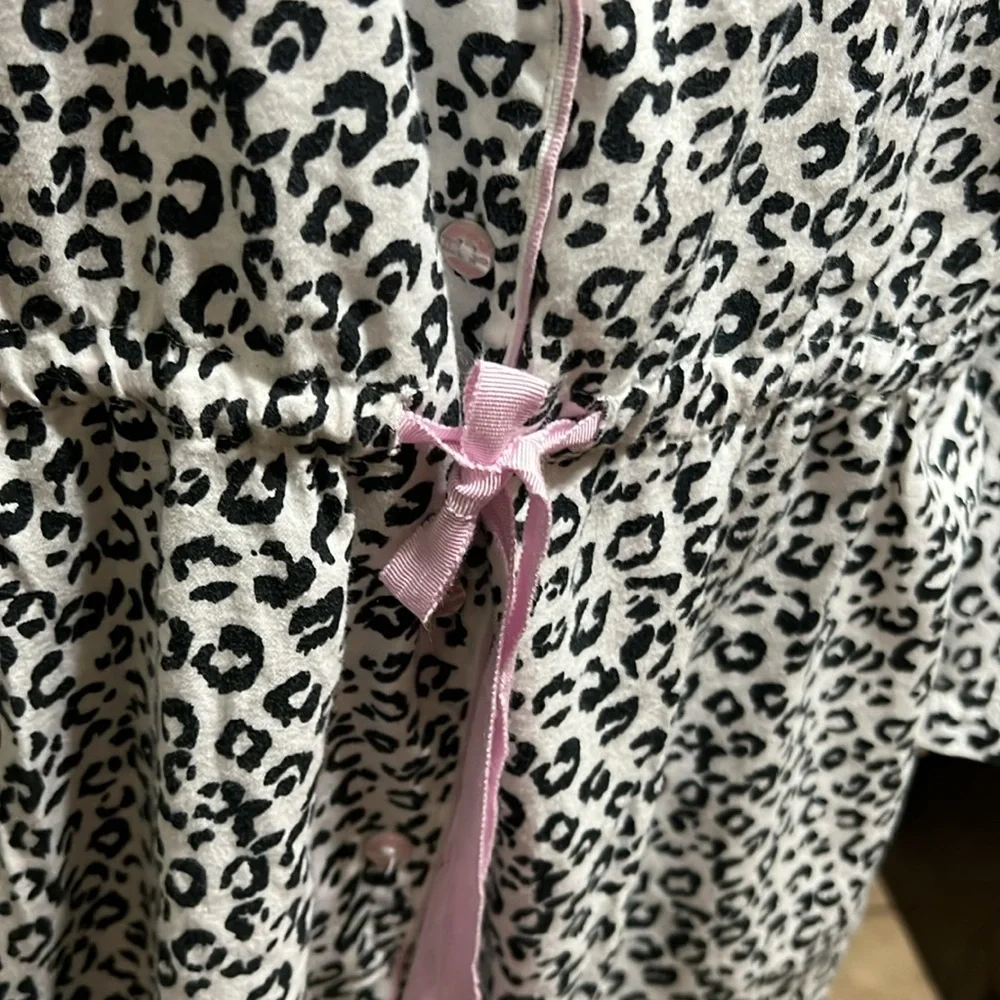 Victoria’s Secret Leopard Gown/Robe with Drawstring, Pink Accents, Cotton, Large - Picture 5 of 12